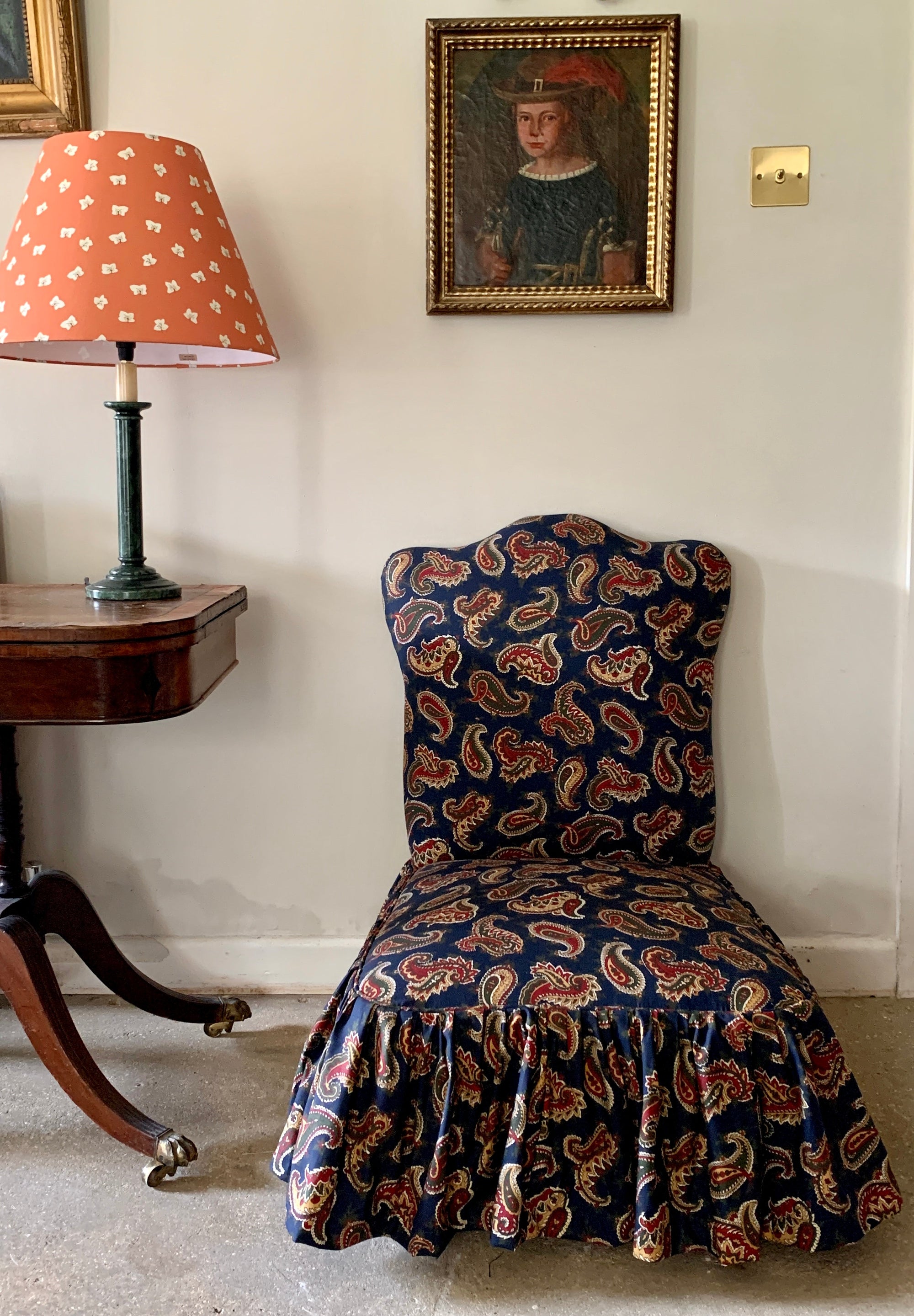 ADELAIDE – Antique Victorian Chair in Vintage Laura Ashley Fabric