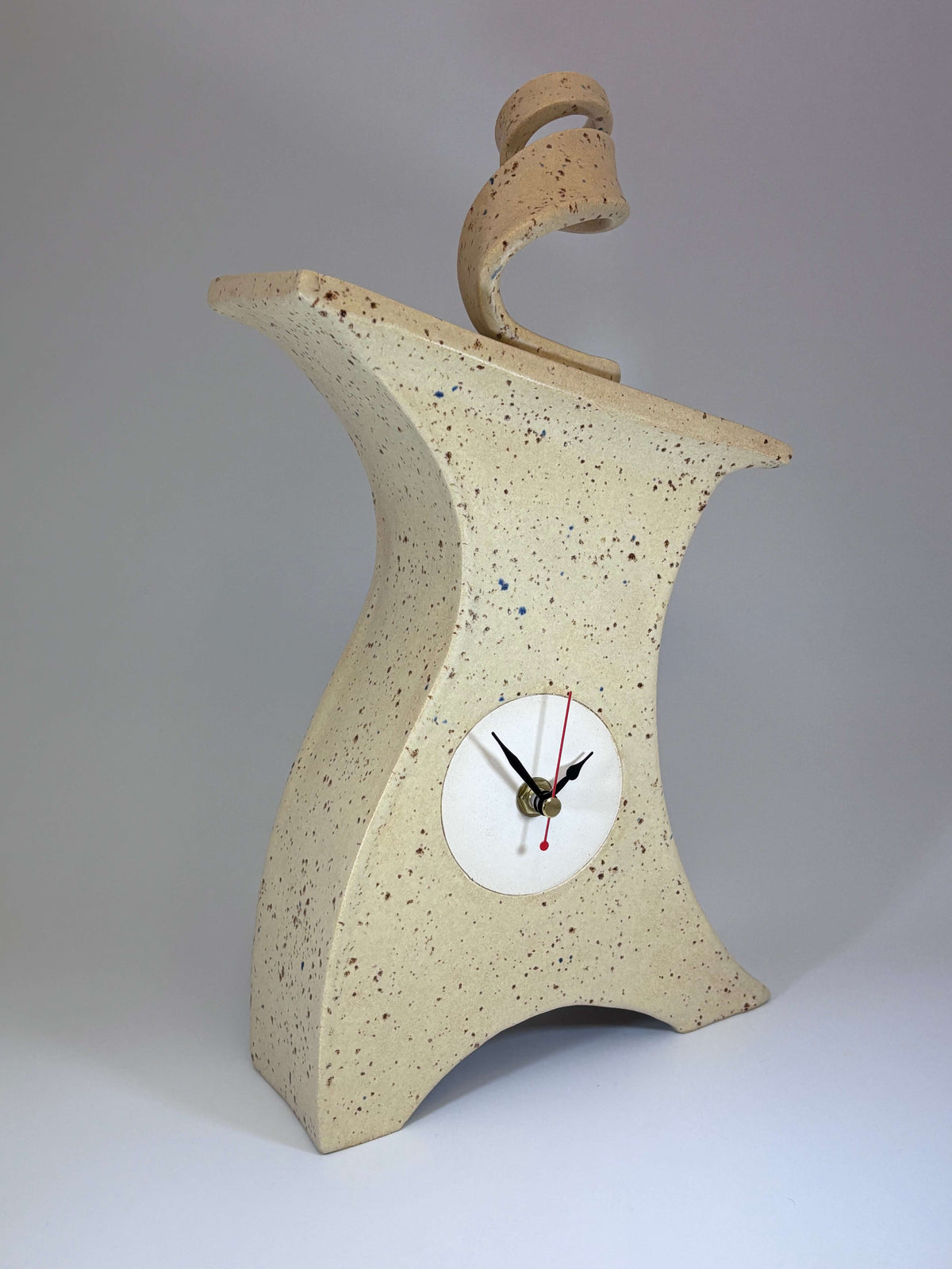 Ceramic Mantel Clock - Oatmeal Speckle