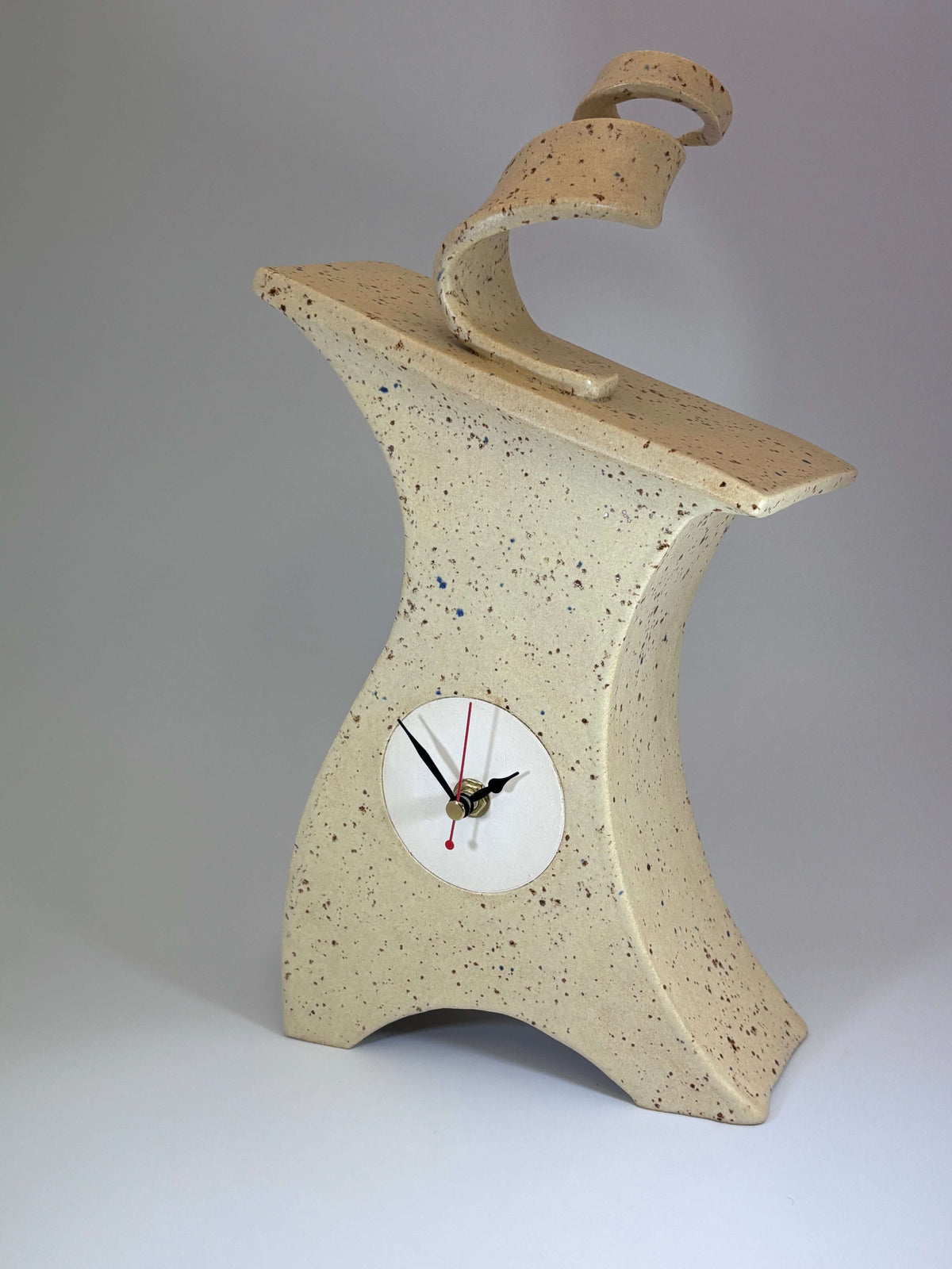 Ceramic Mantel Clock - Oatmeal Speckle