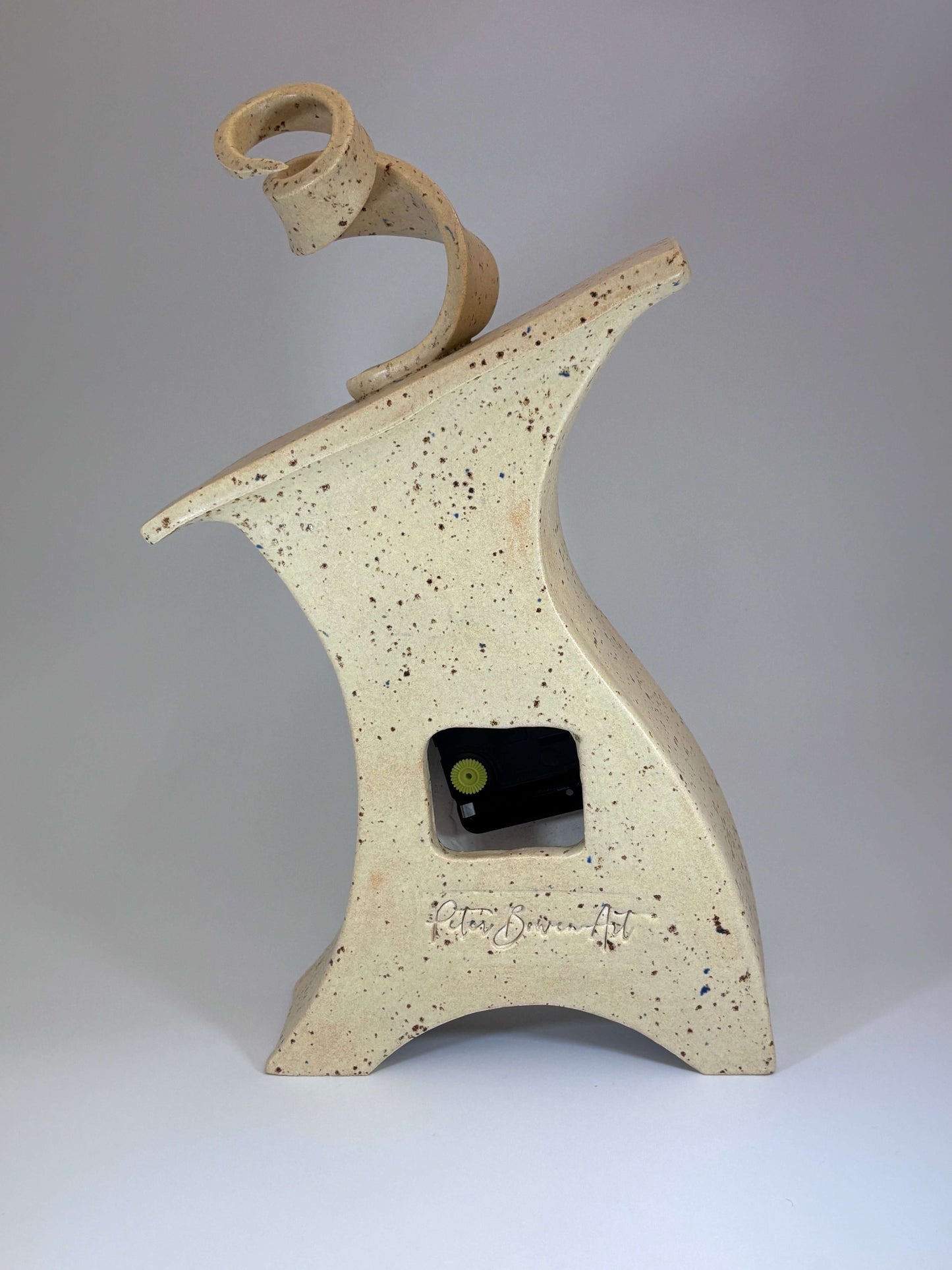 Ceramic Mantel Clock - Oatmeal Speckle