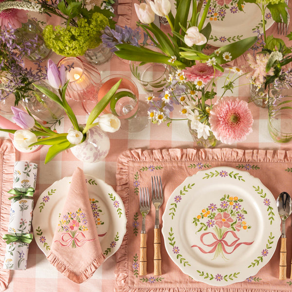 Hand-painted Scalloped Edger Floral Posy Dinner Plate