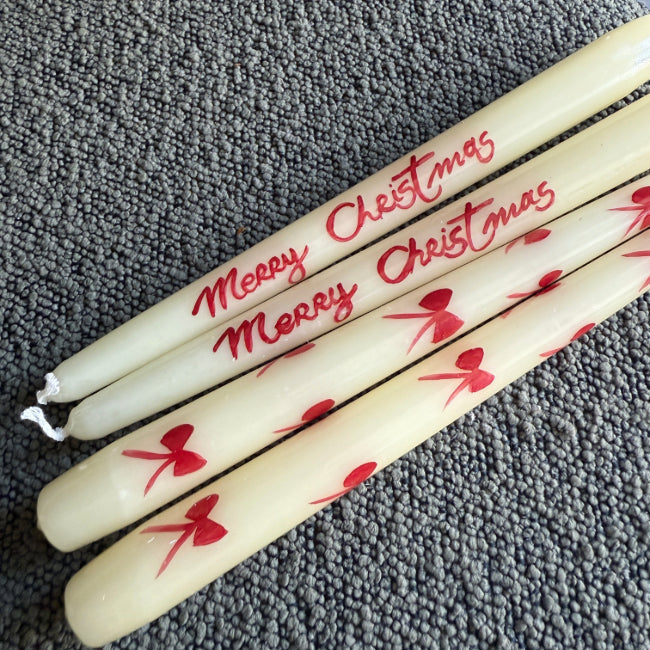 Set of 2 Merry Christmas Taper Candles