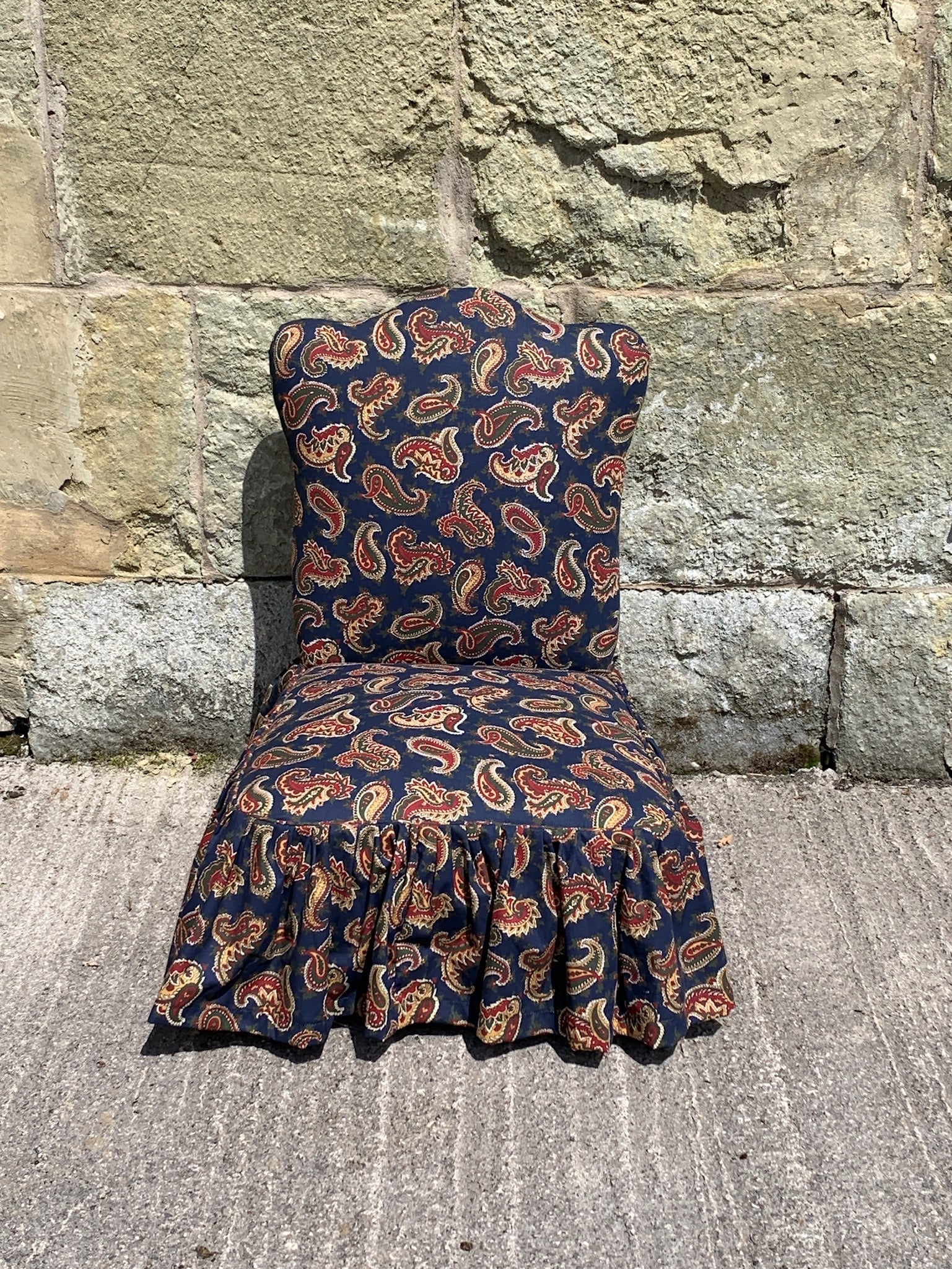 ADELAIDE – Antique Victorian Chair in Vintage Laura Ashley Fabric