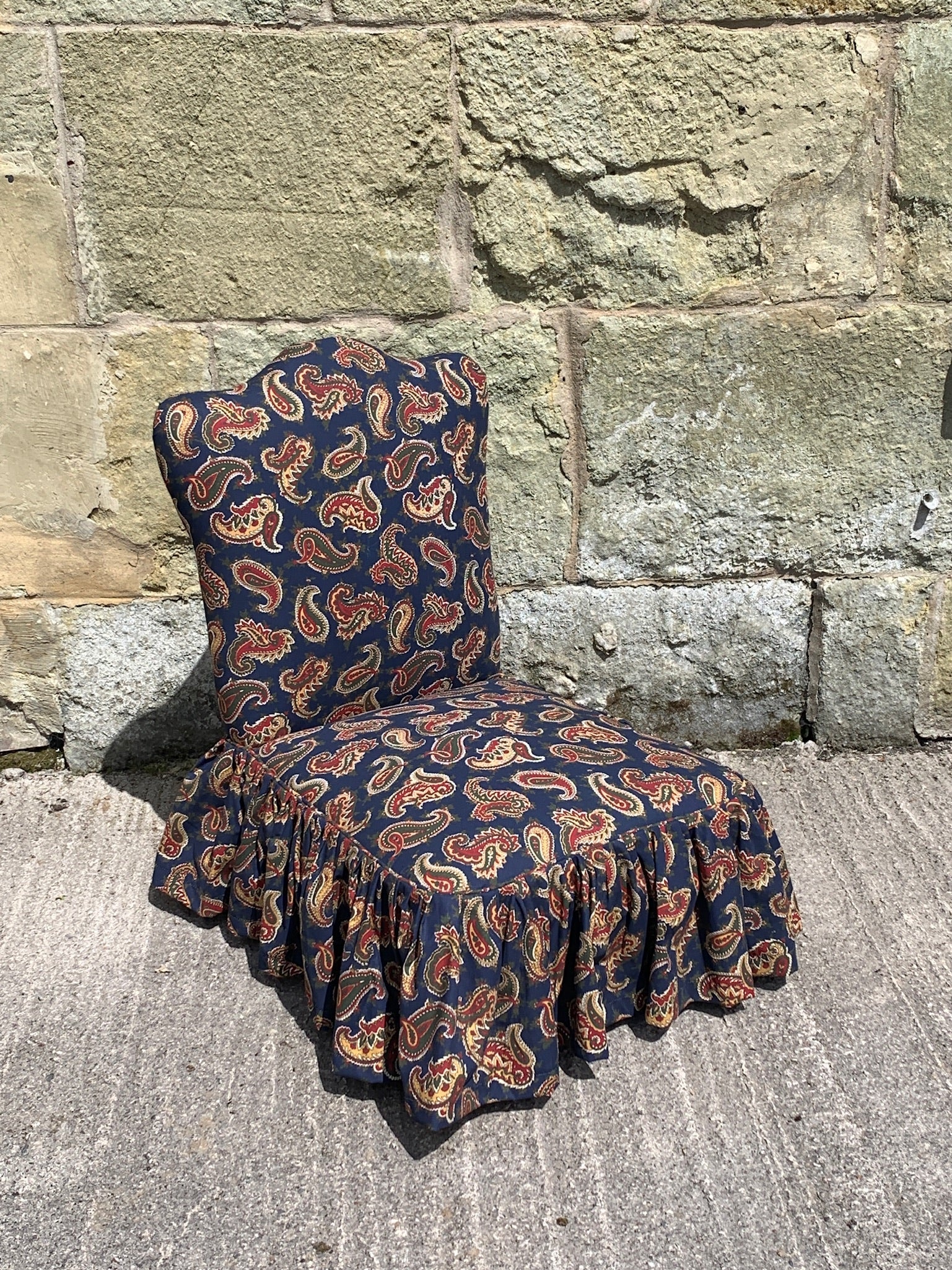 ADELAIDE – Antique Victorian Chair in Vintage Laura Ashley Fabric
