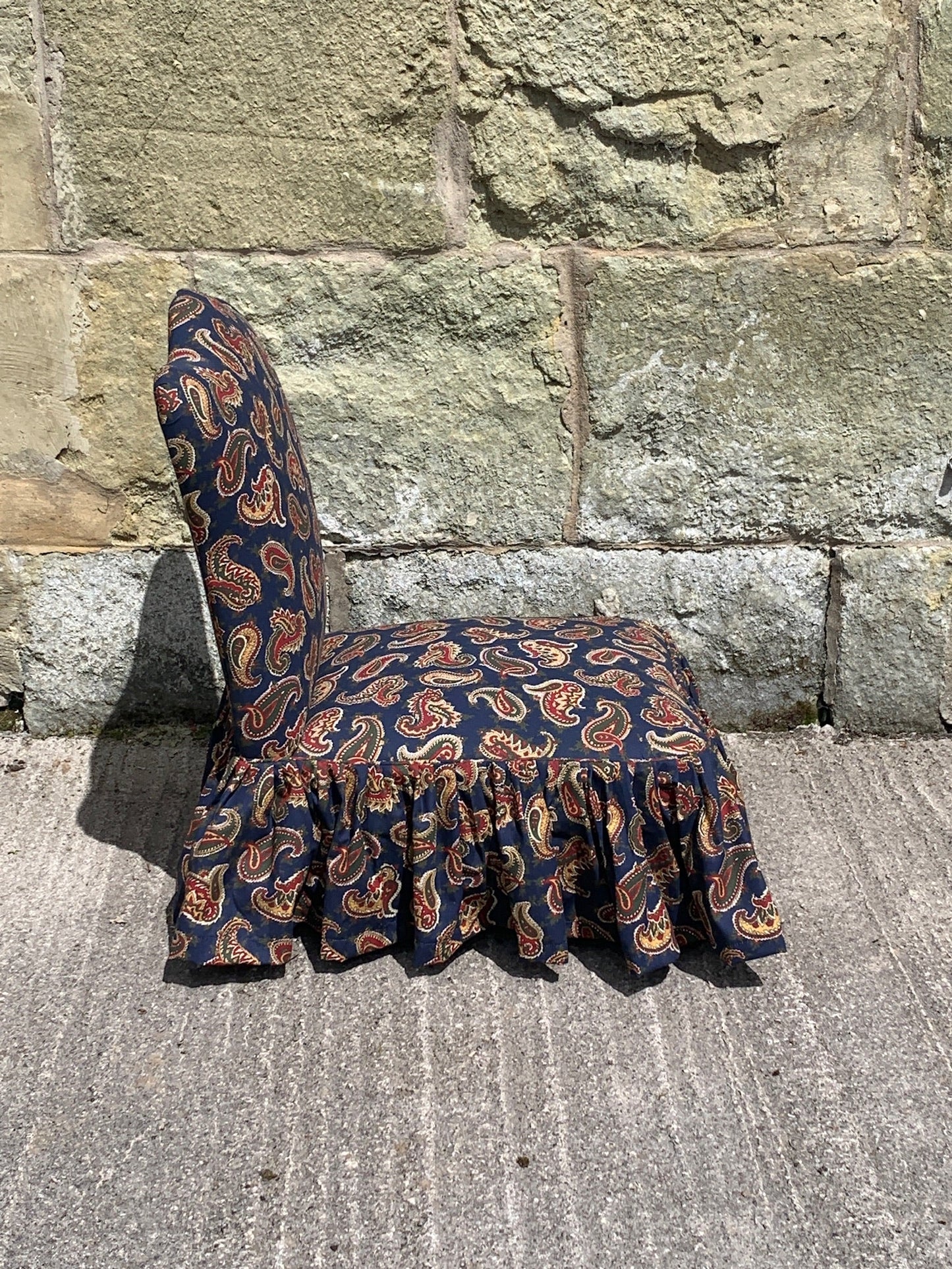 ADELAIDE – Antique Victorian Chair in Vintage Laura Ashley Fabric