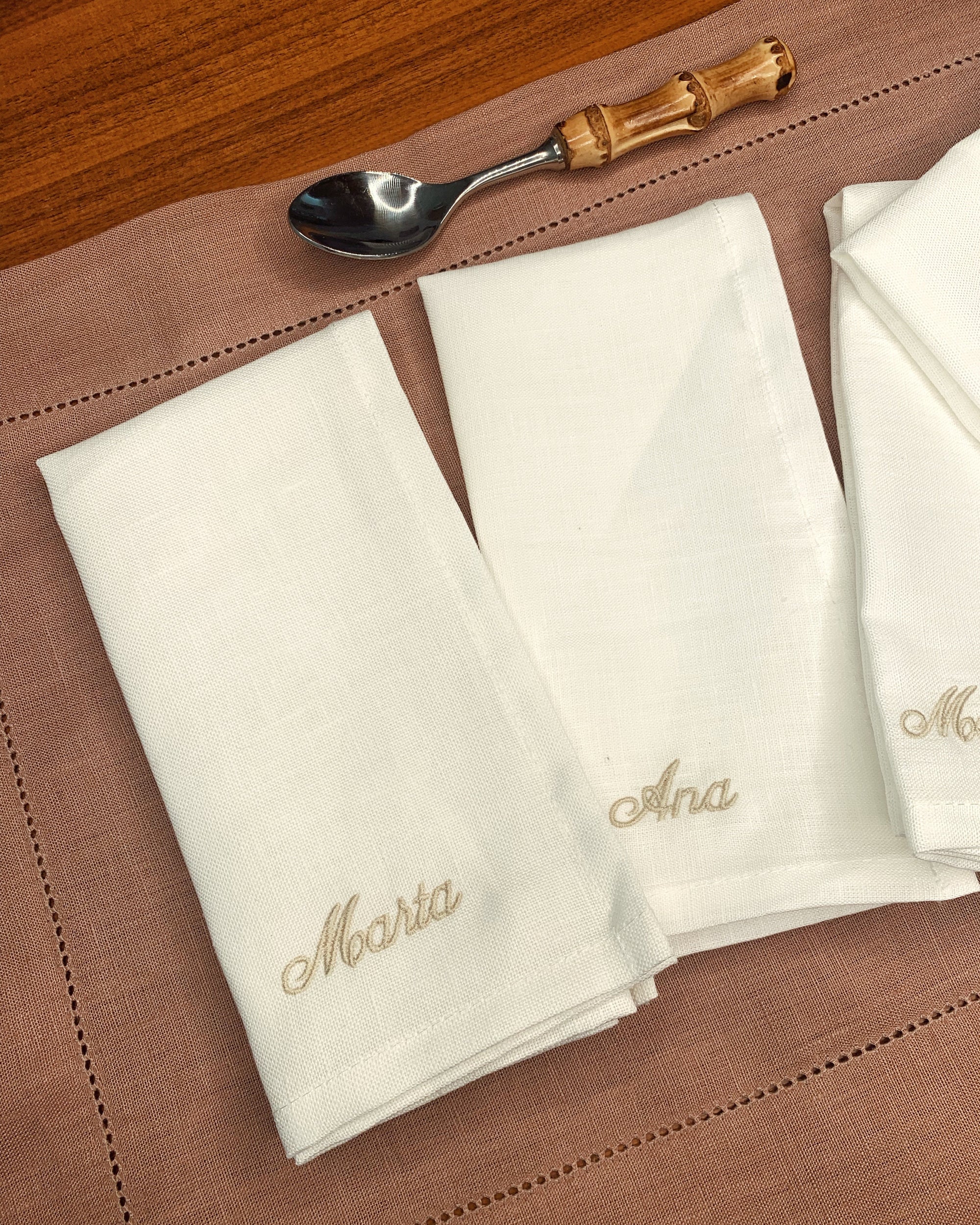 Personalised Hemmed Linen Napkin