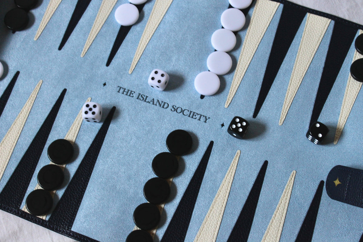 Navy Travel Backgammon Set