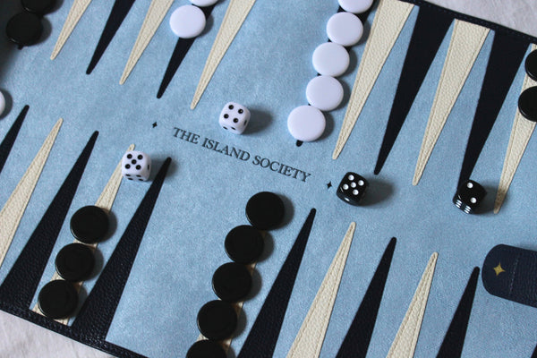 Navy Travel Backgammon Set