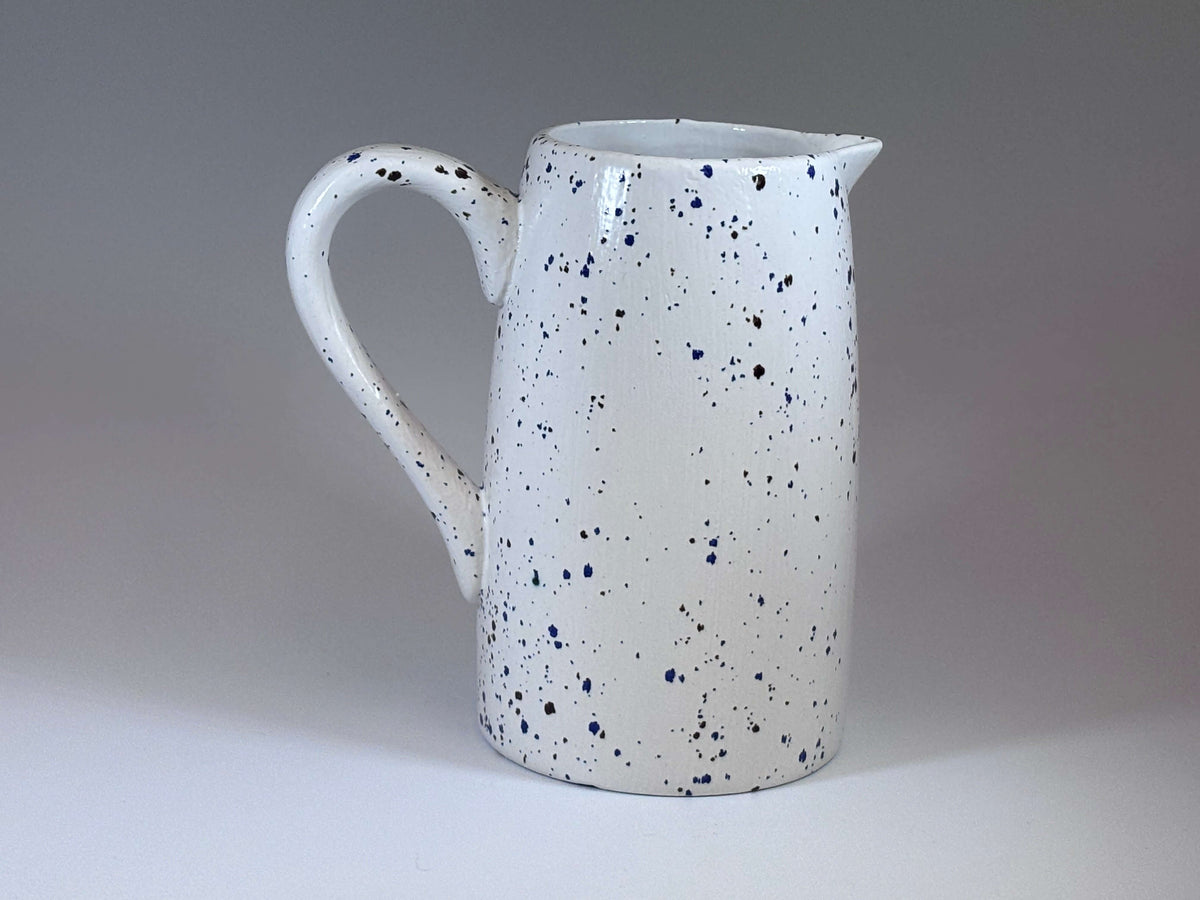 Milk Jug Speckled Blue Glaze
