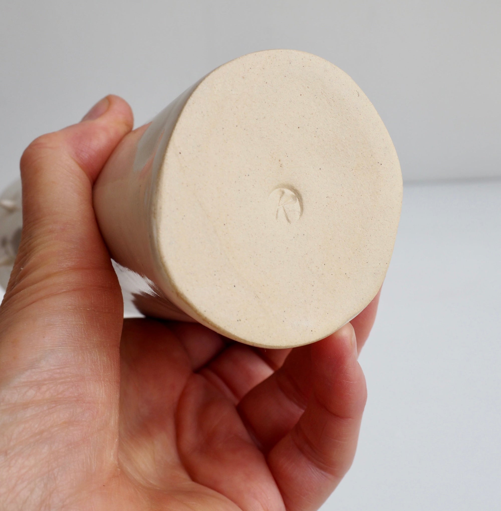 Handmade White Gloss Spiky Ceramic Vase
