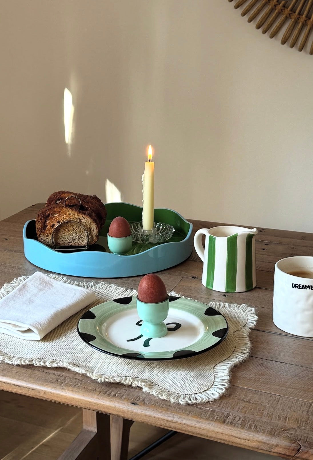 Allegra Tray And Maxi Tumbler Gift Set In Green And Blue