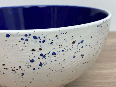 ceramic fruit bowl royal blue