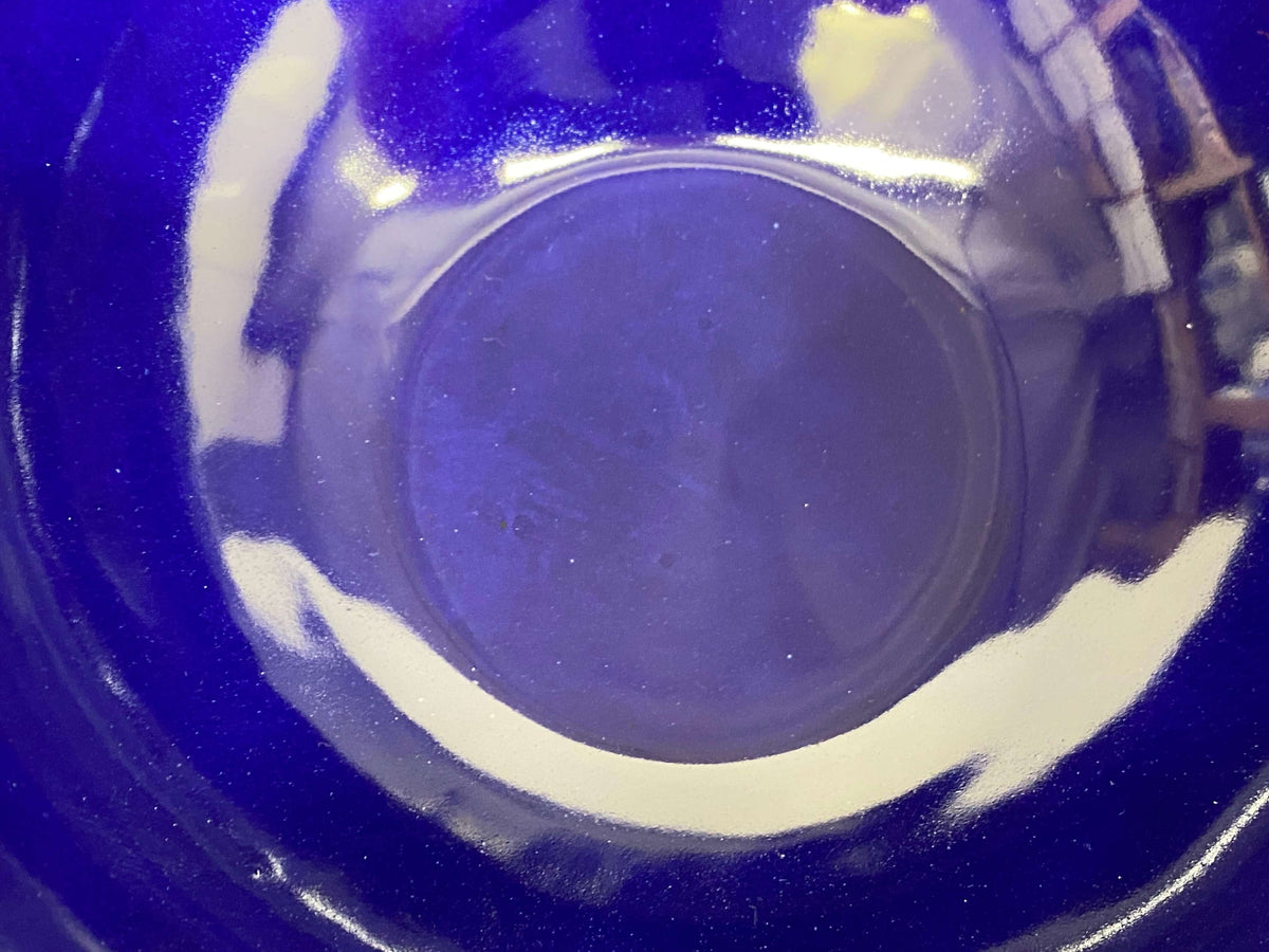 ceramic fruit bowl royal blue