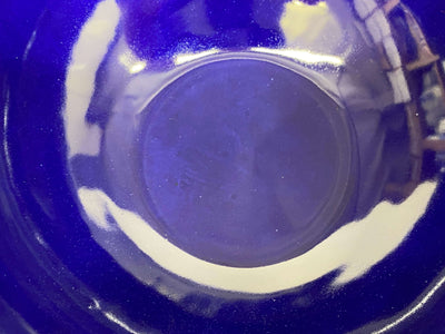 ceramic fruit bowl royal blue