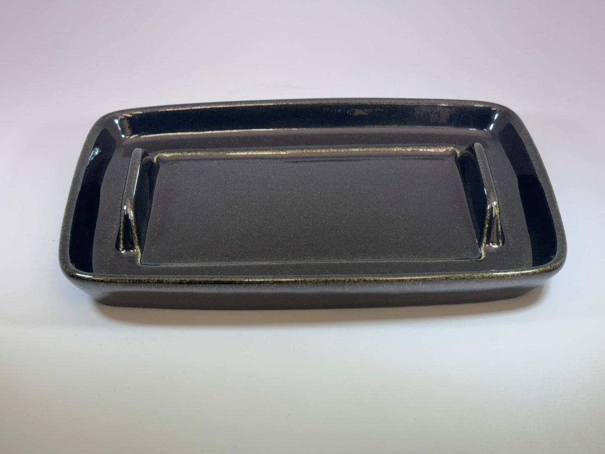 abstract stoneware butter dish