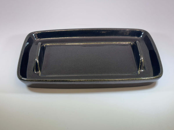 abstract stoneware butter dish