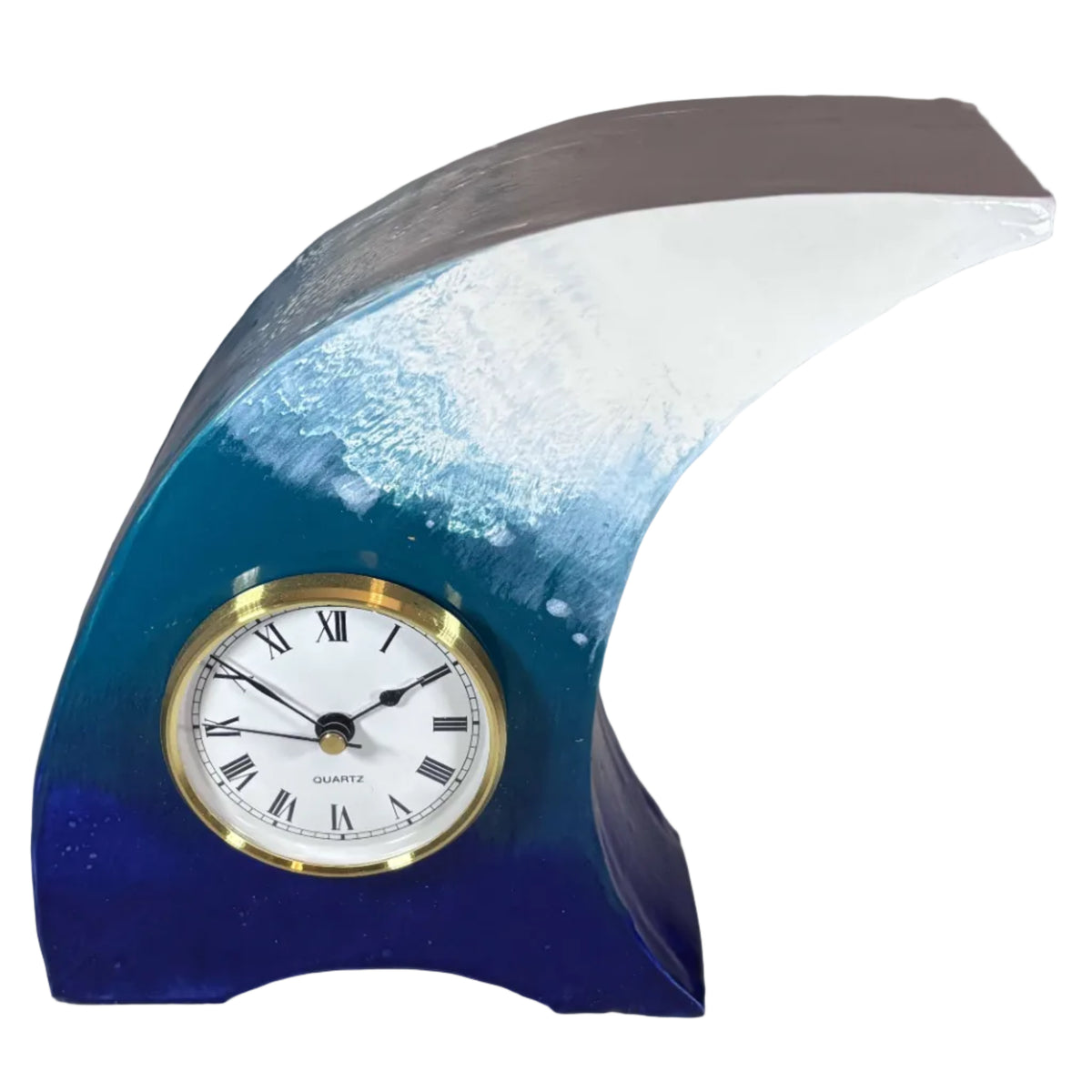 The Wave Ceramic Mantel Clock with Enclosed Face