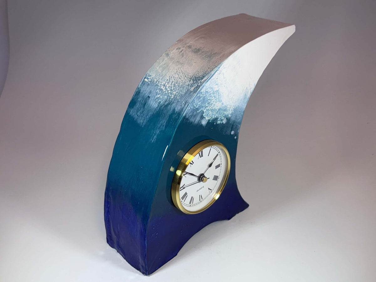 The Wave Ceramic Mantel Clock with Enclosed Face