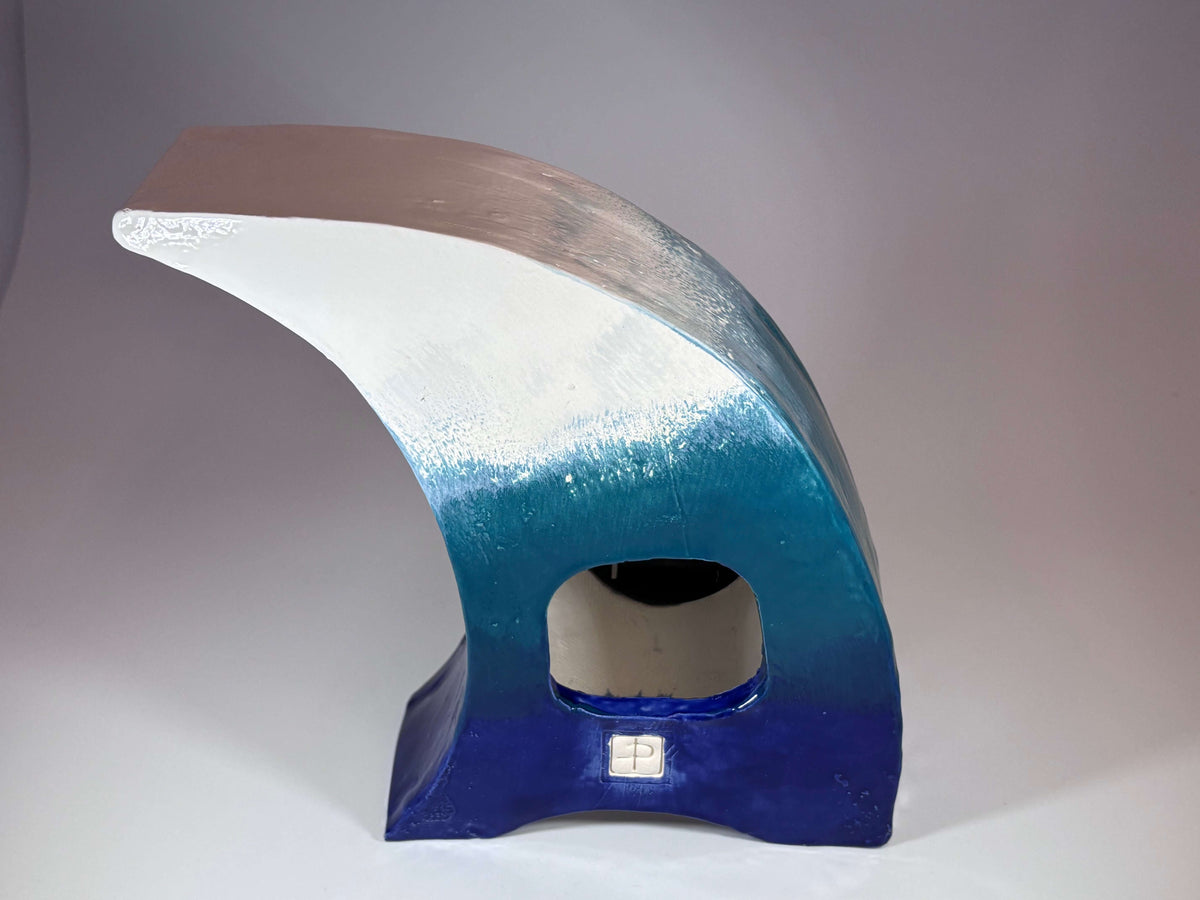 The Wave Ceramic Mantel Clock with Enclosed Face