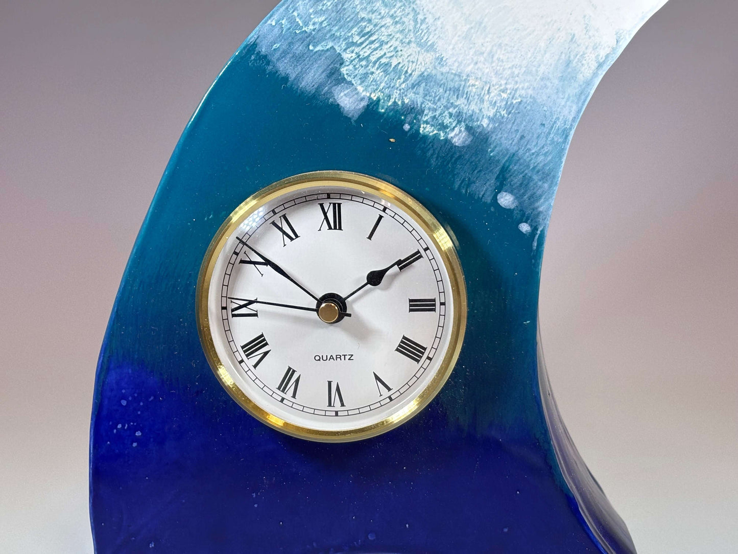 The Wave Ceramic Mantel Clock with Enclosed Face