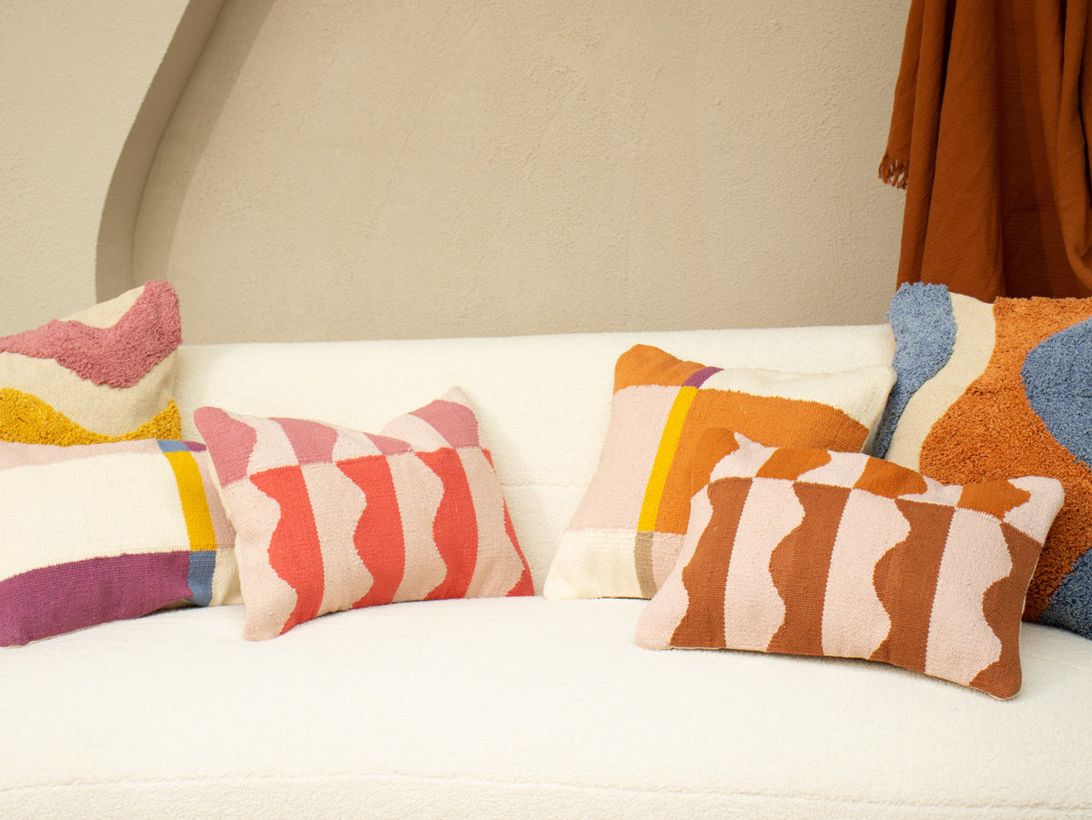 Ocean Lumbar Pillow Earth Inch | Cushion Cover Only | Cotton