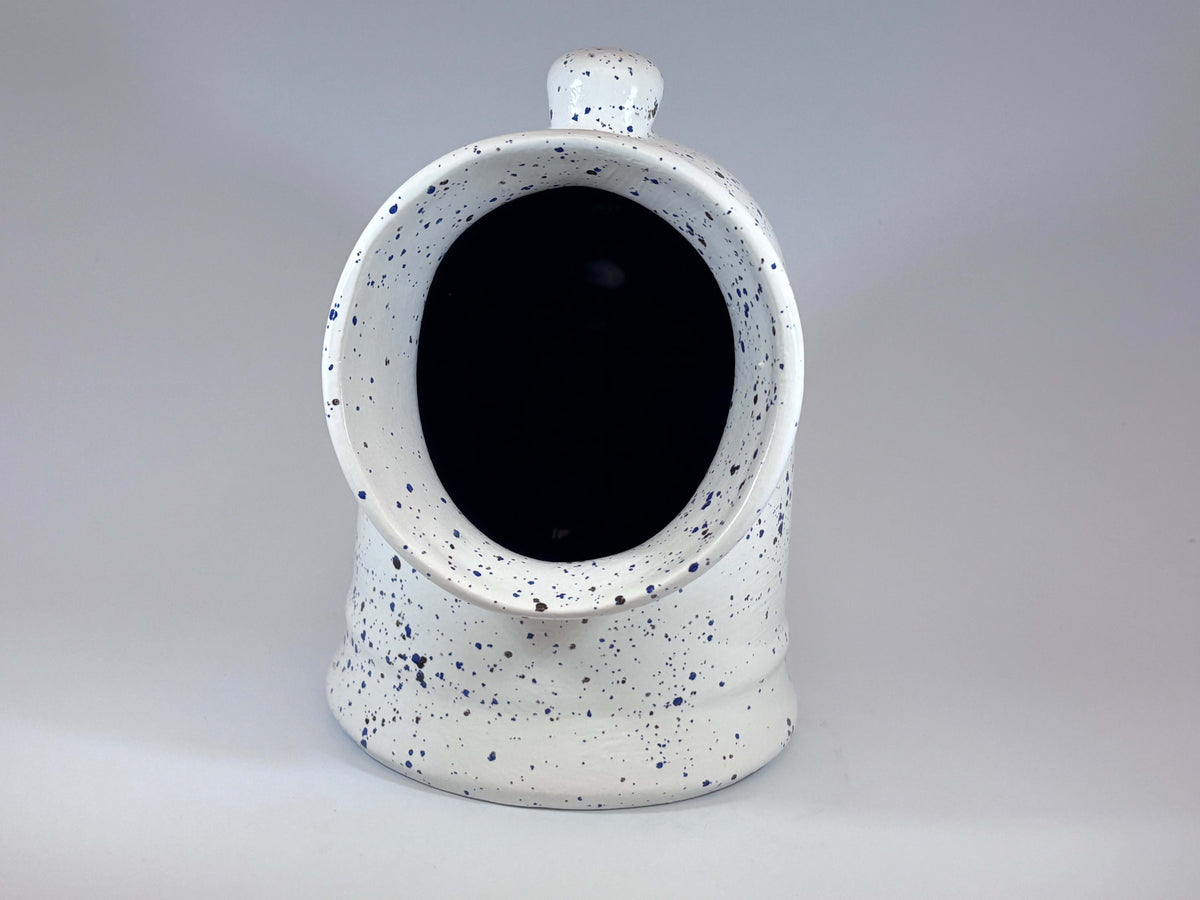 Salt Pig Speckled Blue and White Glaze