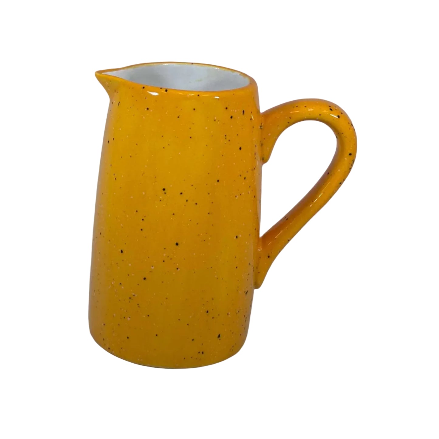 Milk Jug, Creamer, Yellow Speckled Glaze