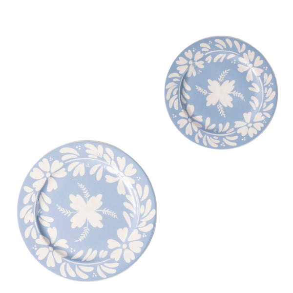Hand Painted White Floral Dinner Plate