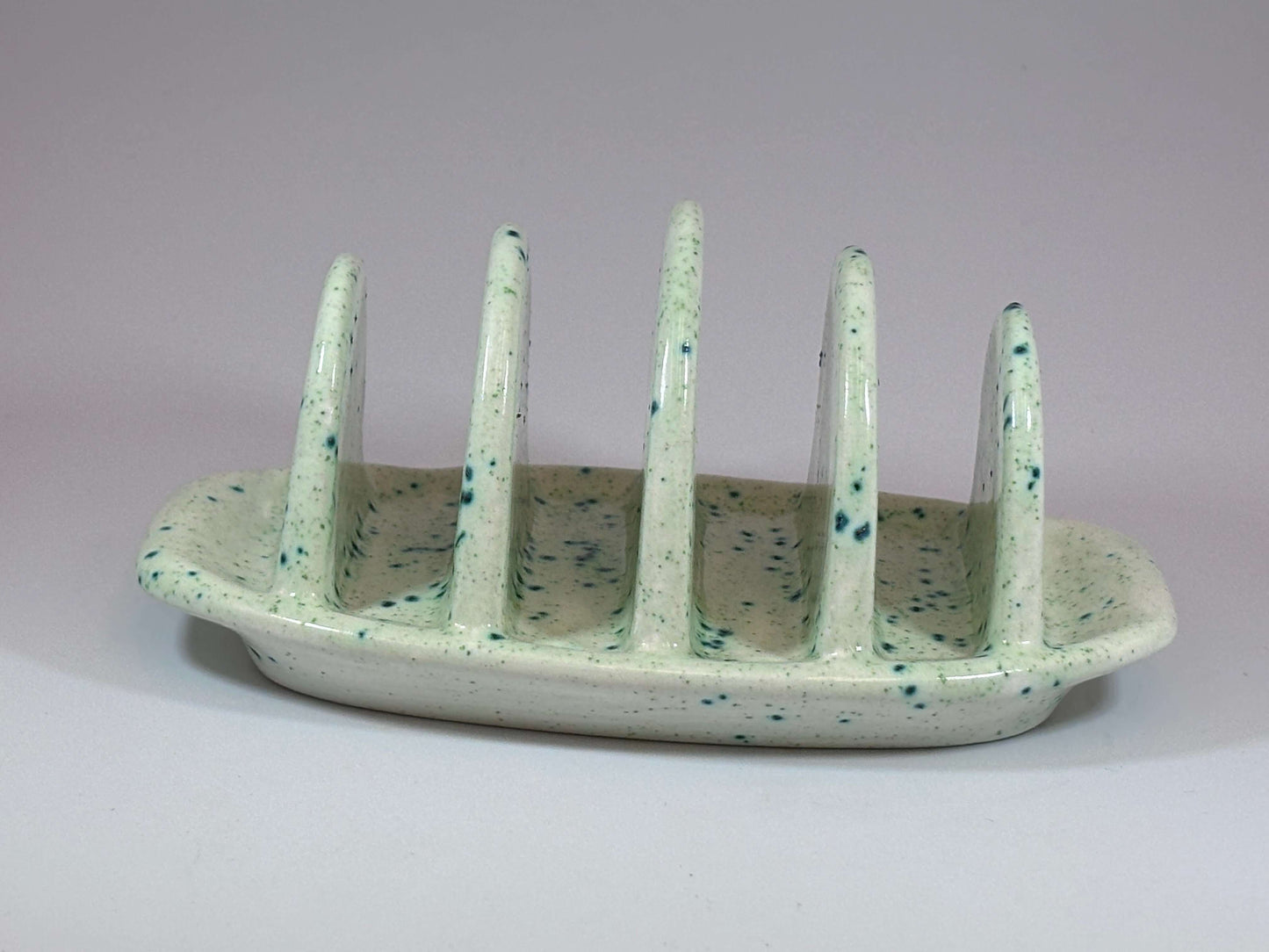 Toast Rack Speckled Green Glaze