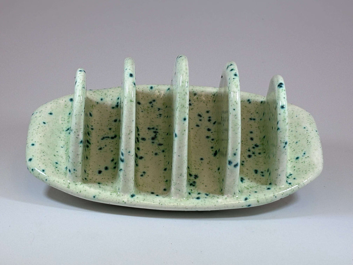 Toast Rack Speckled Green Glaze