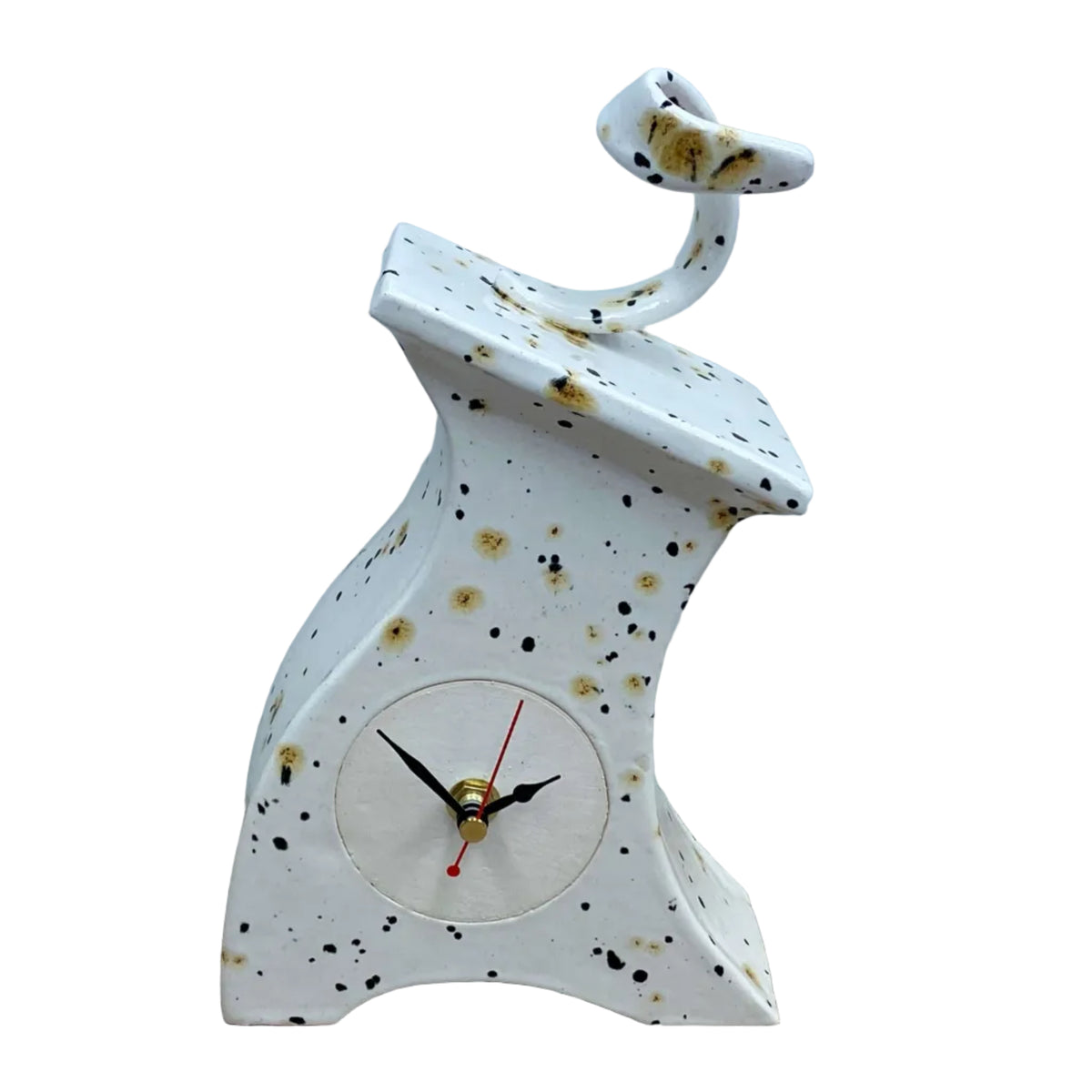 Ceramic Mantel Clock - Confetti Glaze