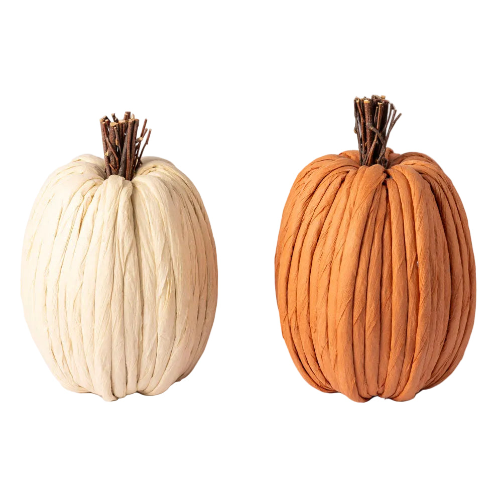 Large cream paper pumpkin