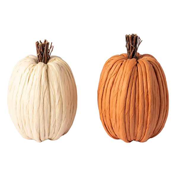 Large cream paper pumpkin