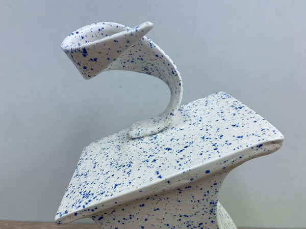 Ceramic Mantel Clock - Light Blue Speckled
