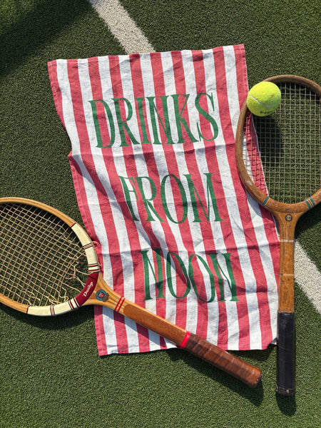 Drinks From Noon - Tennis Linen Teatowel