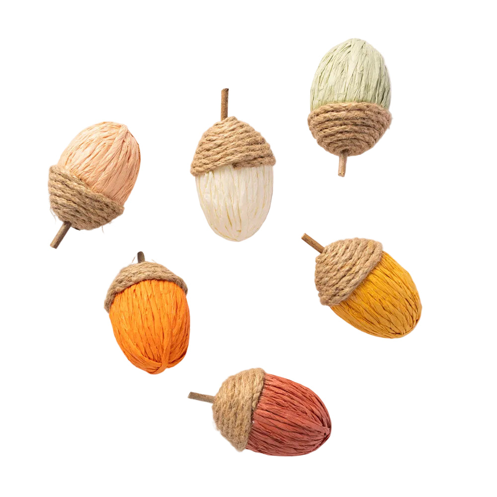 Rope and Paper Acorns - Set of 3
