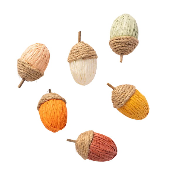 Rope and Paper Acorns - Set of 3