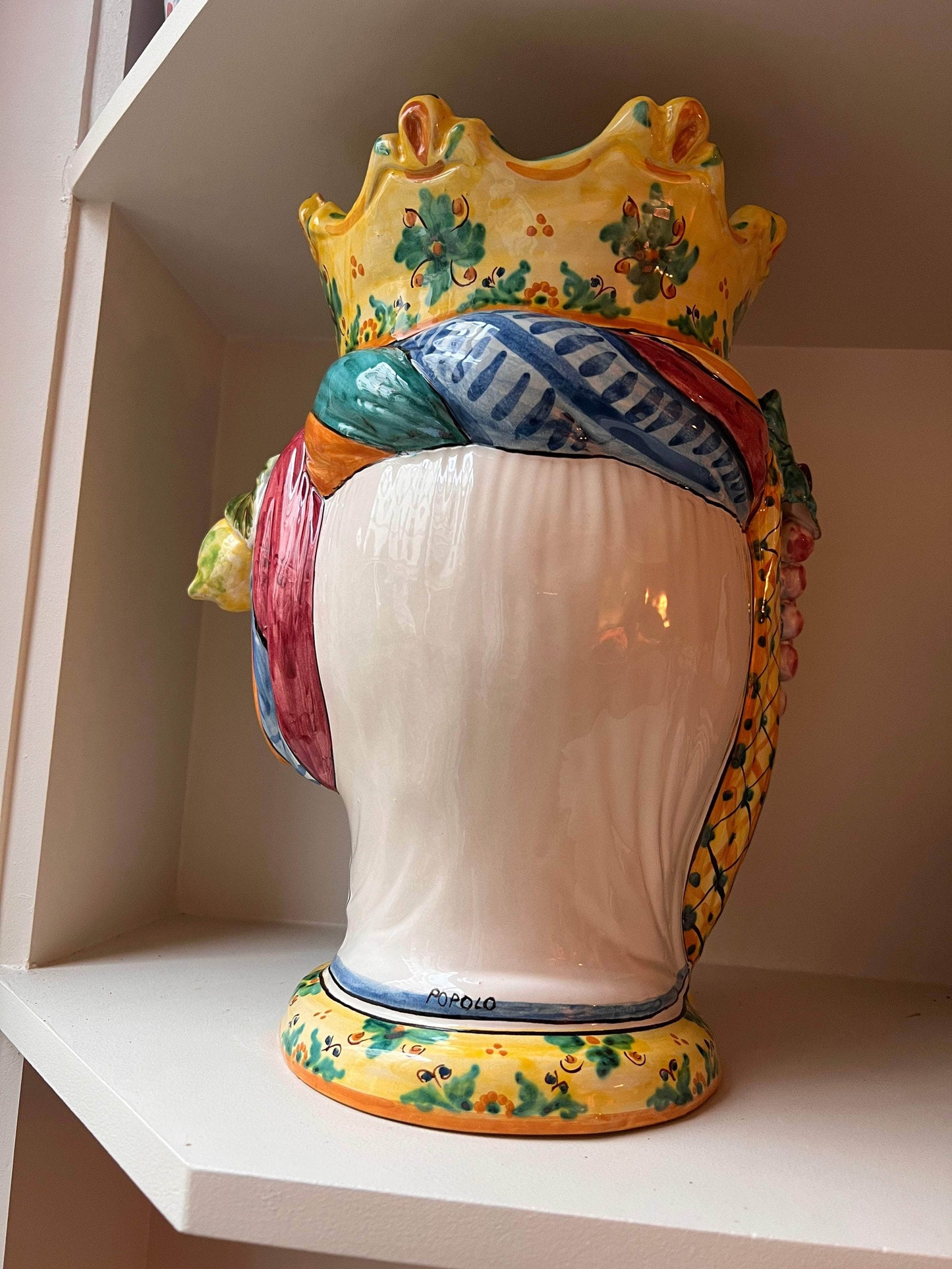 Sicilian Woman Large Fruit Vase