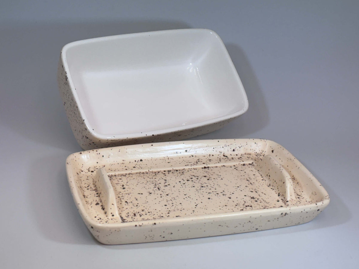 Butter Dish with Speckled Honey Glaze