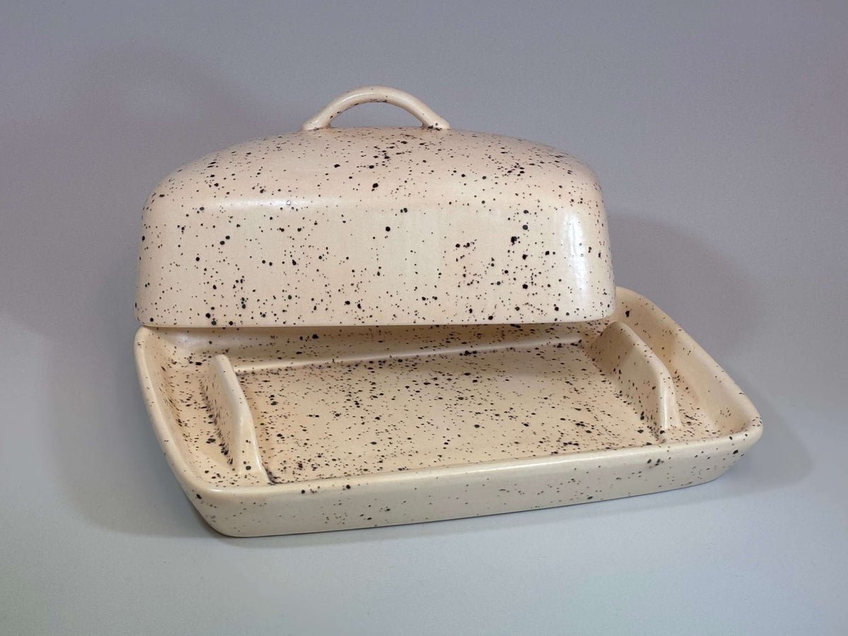 Butter Dish with Speckled Honey Glaze