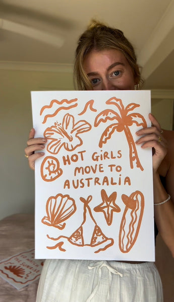 Hot Girls Move To Australia Print