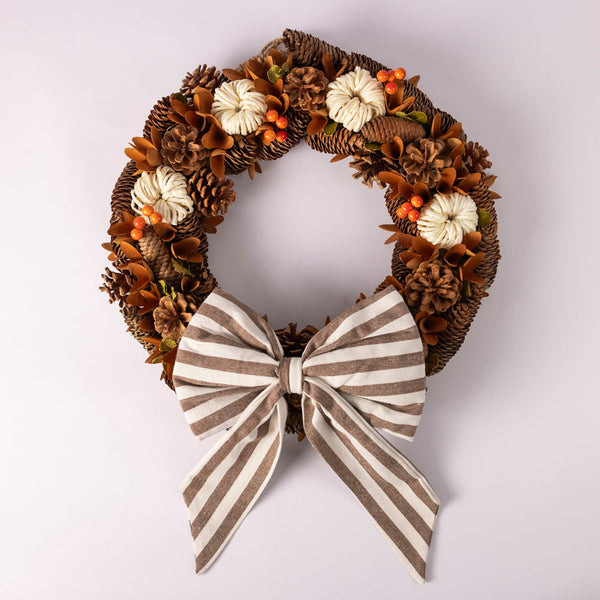 Pinecone berry pumpkin wreath