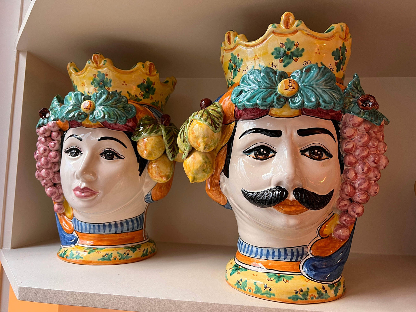 Sicilian Woman Large Fruit Vase