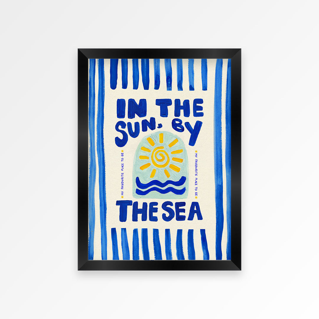 In The Sun By The Sea Stripes Hand Painted Print