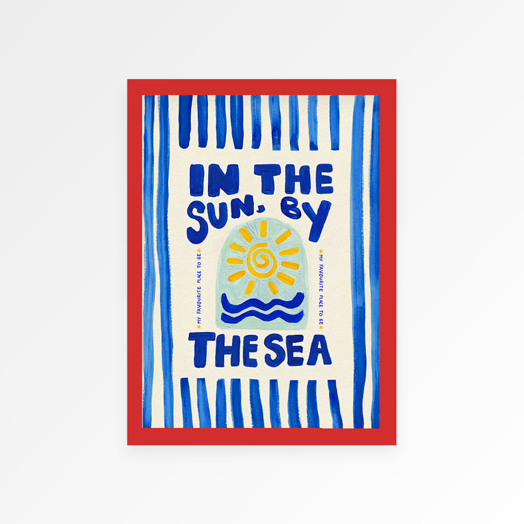 In The Sun By The Sea Stripes Hand Painted Print