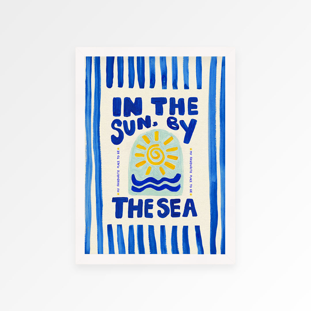 In The Sun By The Sea Stripes Hand Painted Print