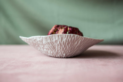 Handmade Limoges porcelain white bowl