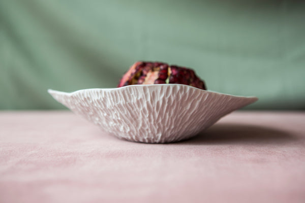 Handmade Limoges porcelain white bowl