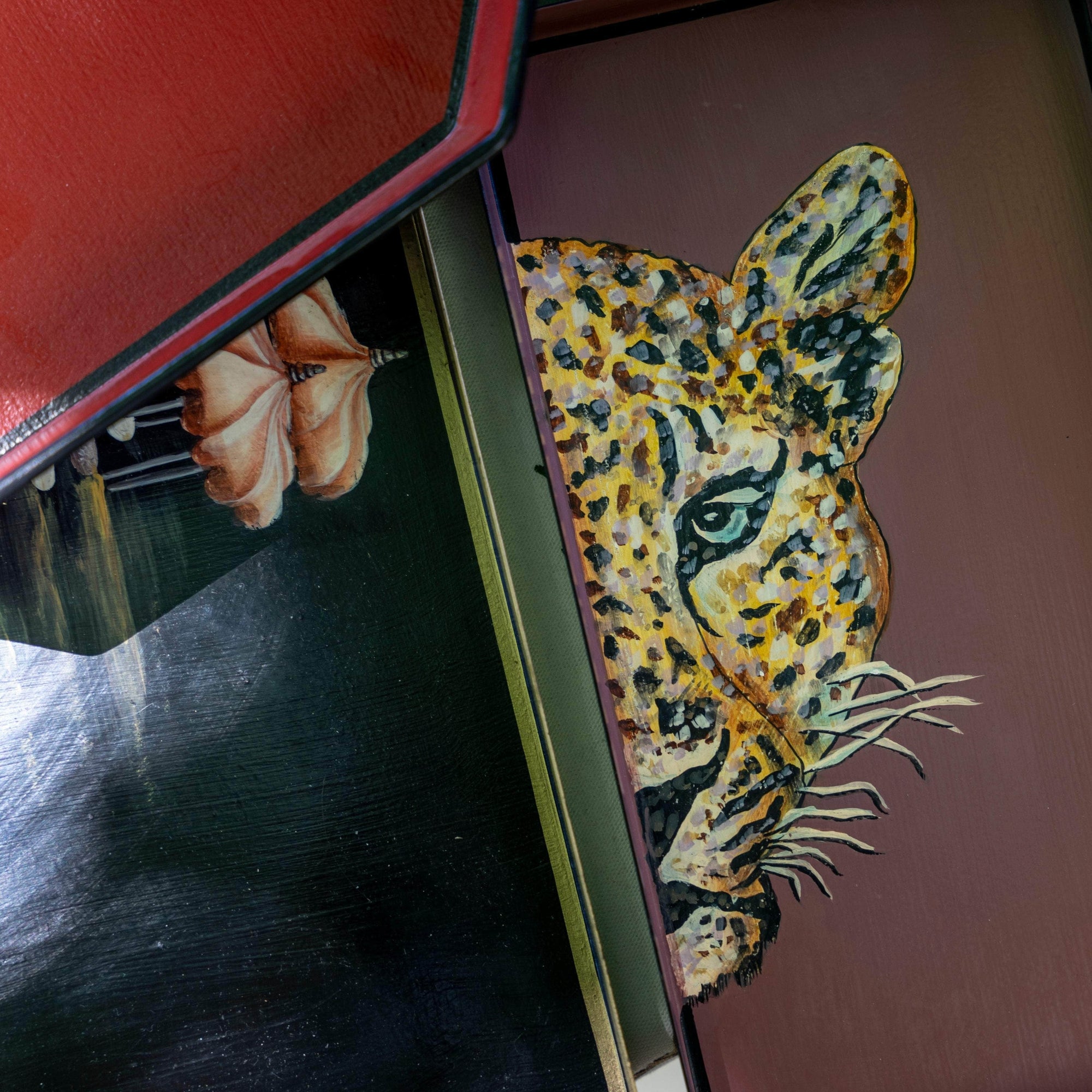 Flora Handpainted Iron Tray - Red Zebra