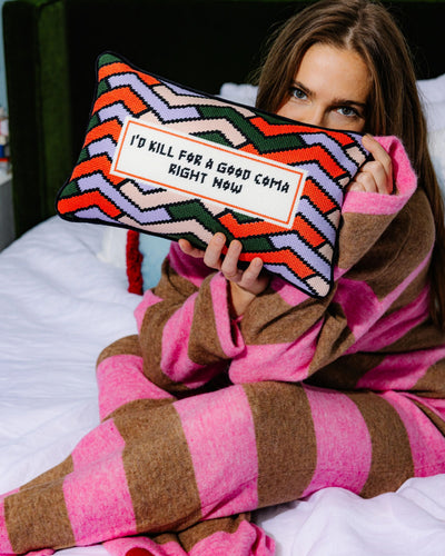Good Coma Needlepoint Pillow - Furbish Studio
